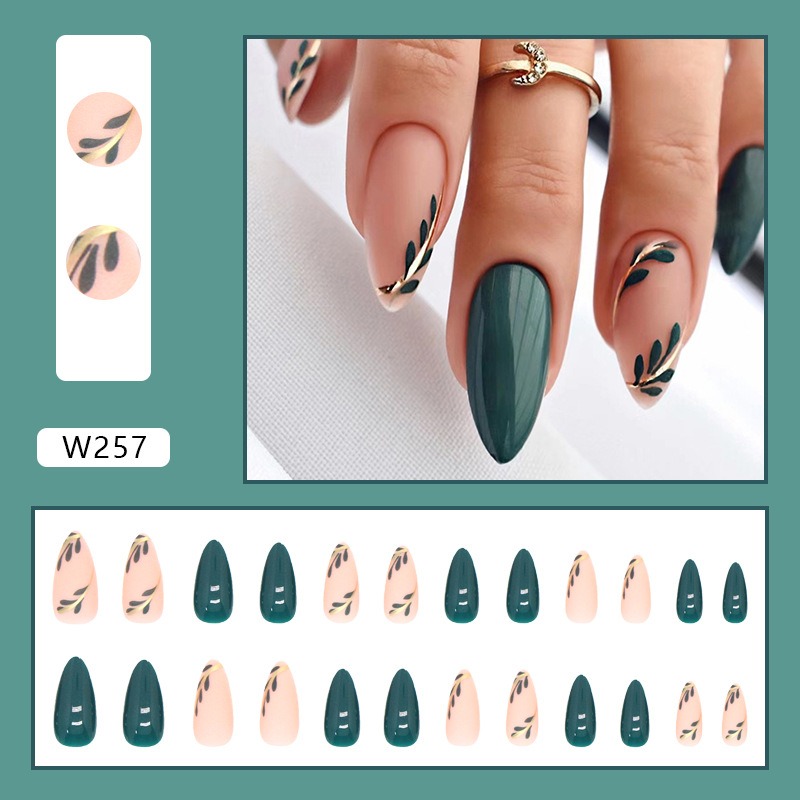 24P/Set Medium-length Almond P - đánh giá và giá Nail Art Pink