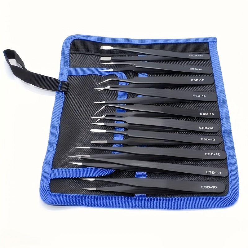 10Pcs Precision ESD Tweezers,  - đánh giá và giá Nail Art Ombre