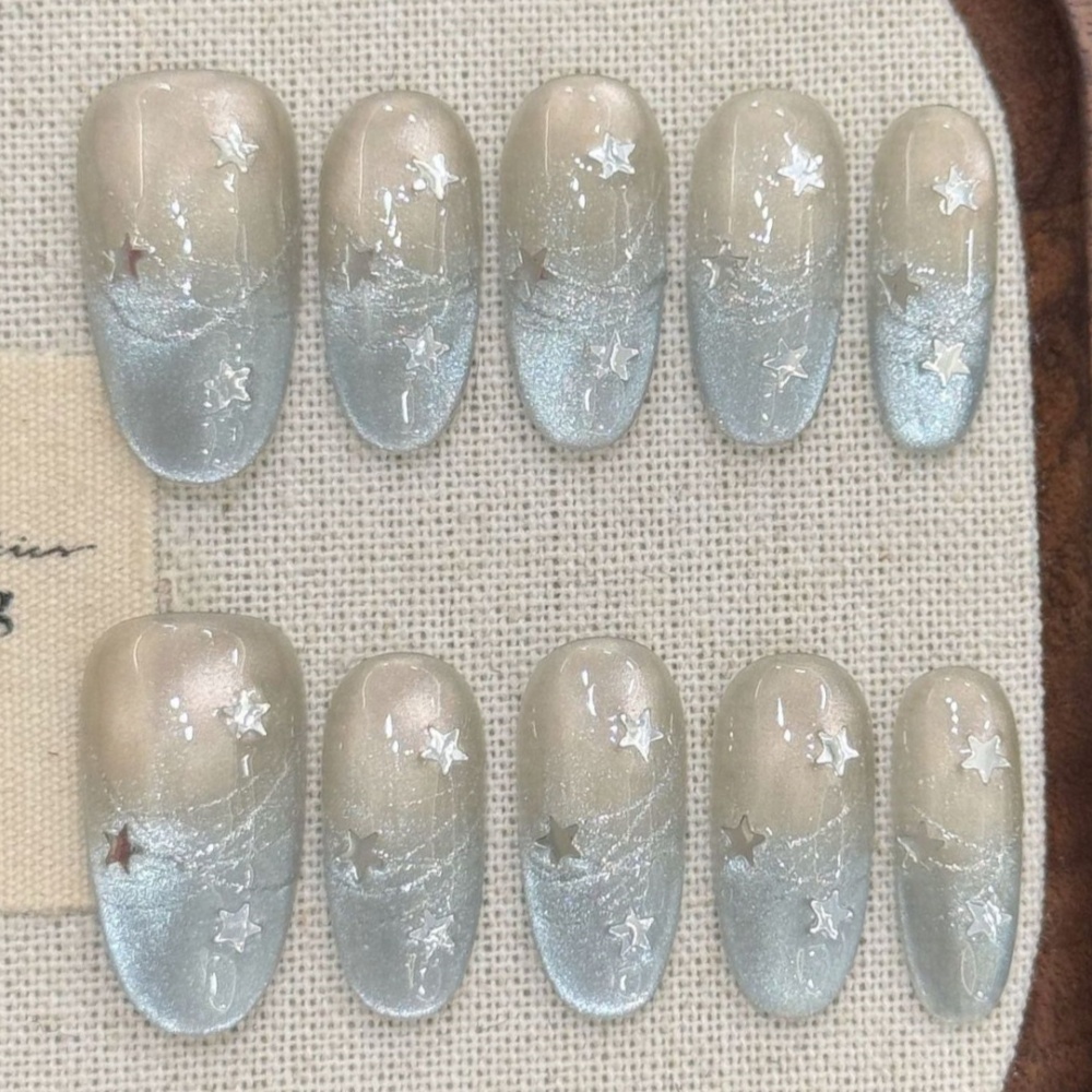 10pcs Cat's Eye Handmade Fake  - đánh giá và giá Nail Art Pink