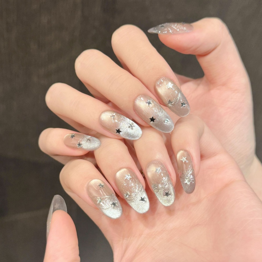 10pcs Cat's Eye Handmade Fake  - đánh giá và giá Nail Art Pink