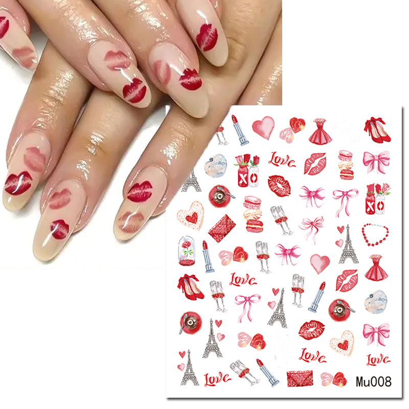 3d Nail Art Sliders Stickers V - đánh giá và giá Nail Art Valentines Day