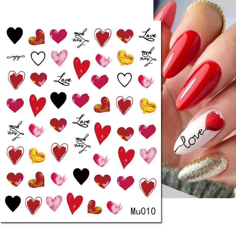 3d Nail Art Sliders Stickers V - đánh giá và giá Nail Art Valentines Day