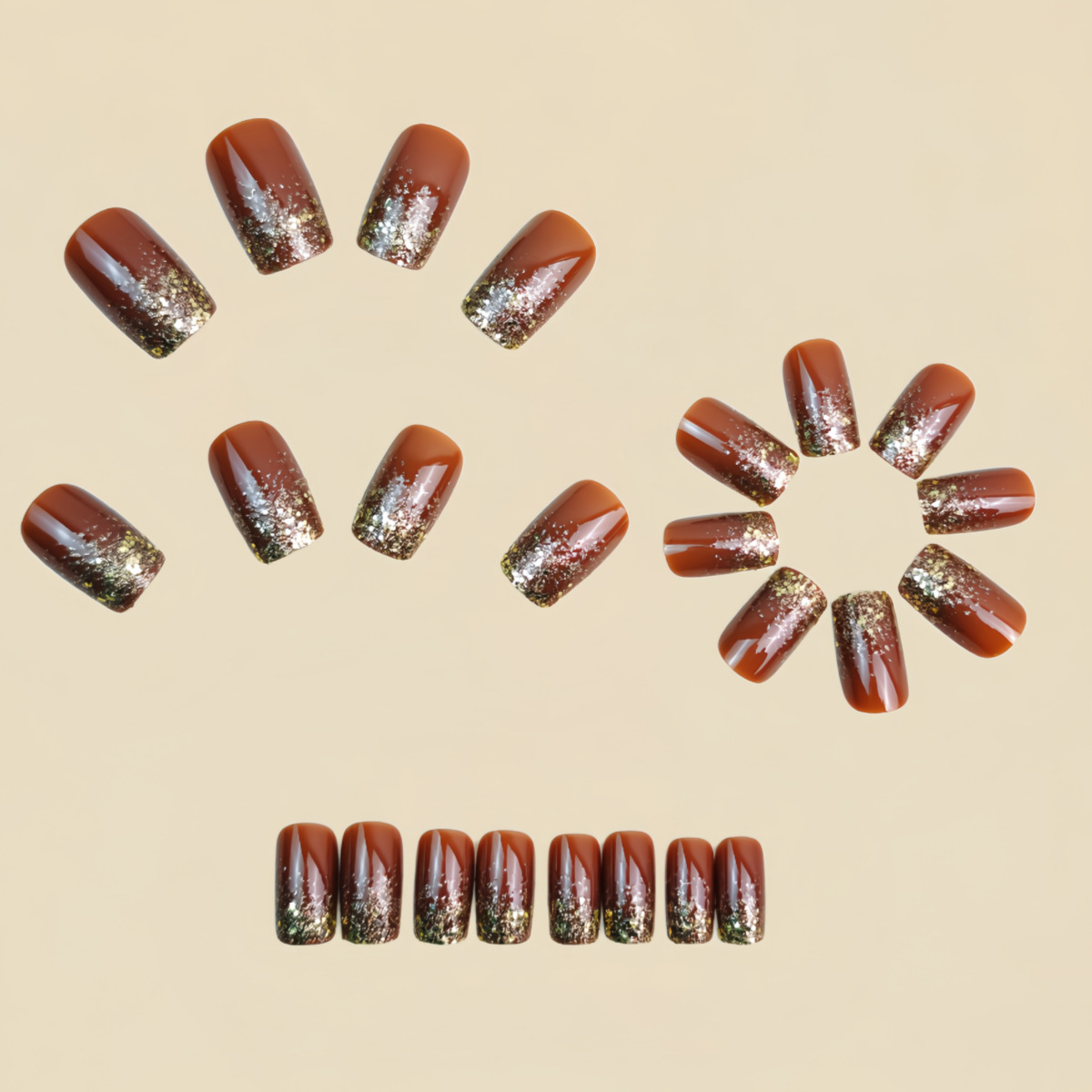 Short Medium fake nails Gradie - đánh giá và giá Nail Art Press On